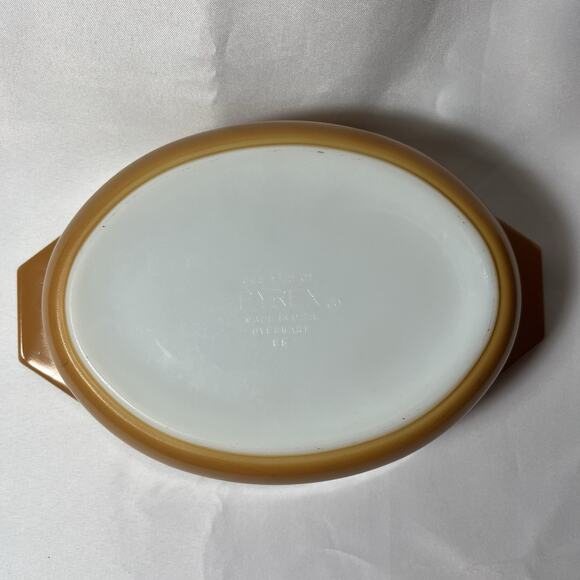 Vintage Pyrex Old Orchard 1970's 043 1 1/2 QT Oval Casserole Dish Burnt Orange - Picture 8 of 8